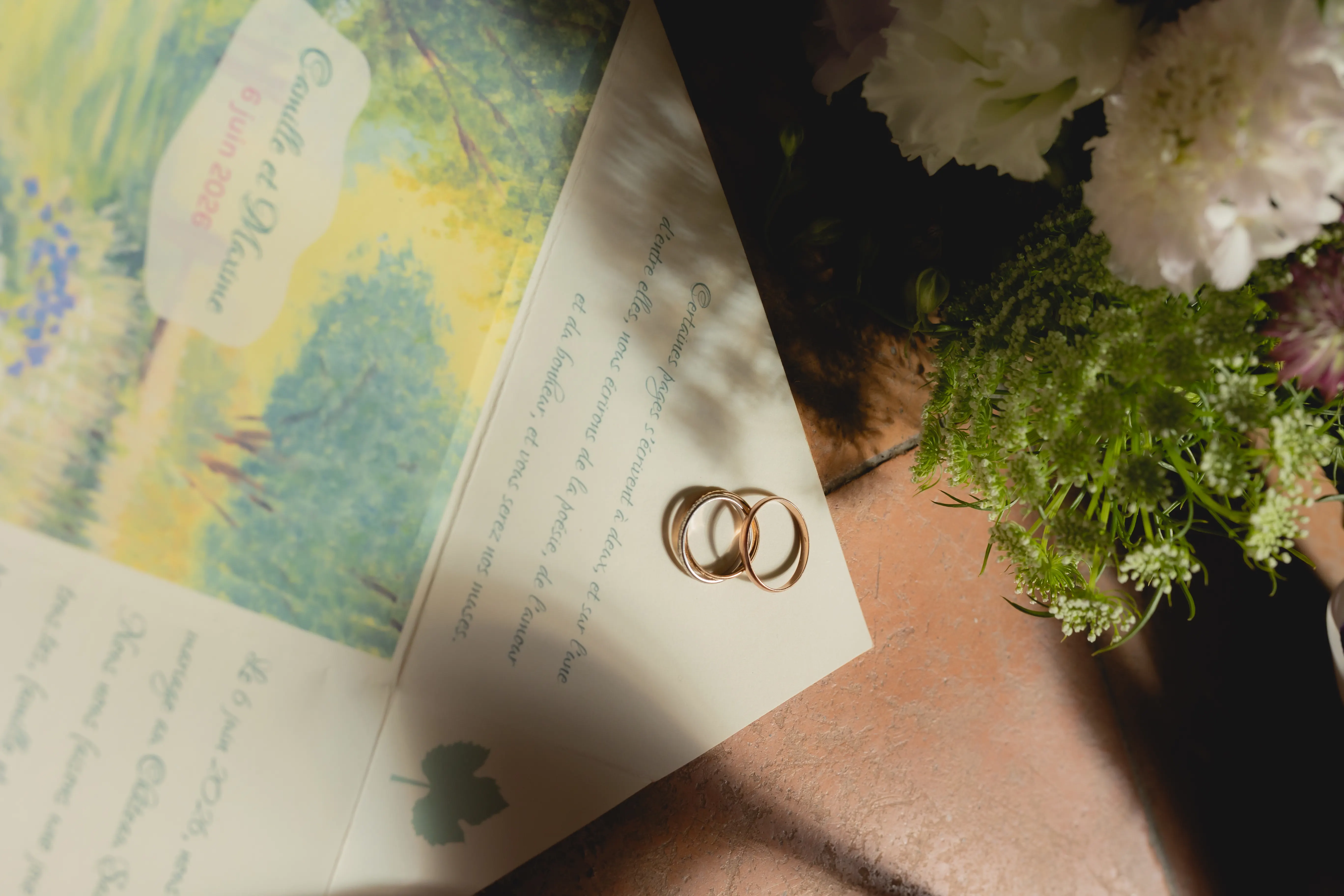Alliances et faire-part de mariage réalisé par Juliette Alcaraz