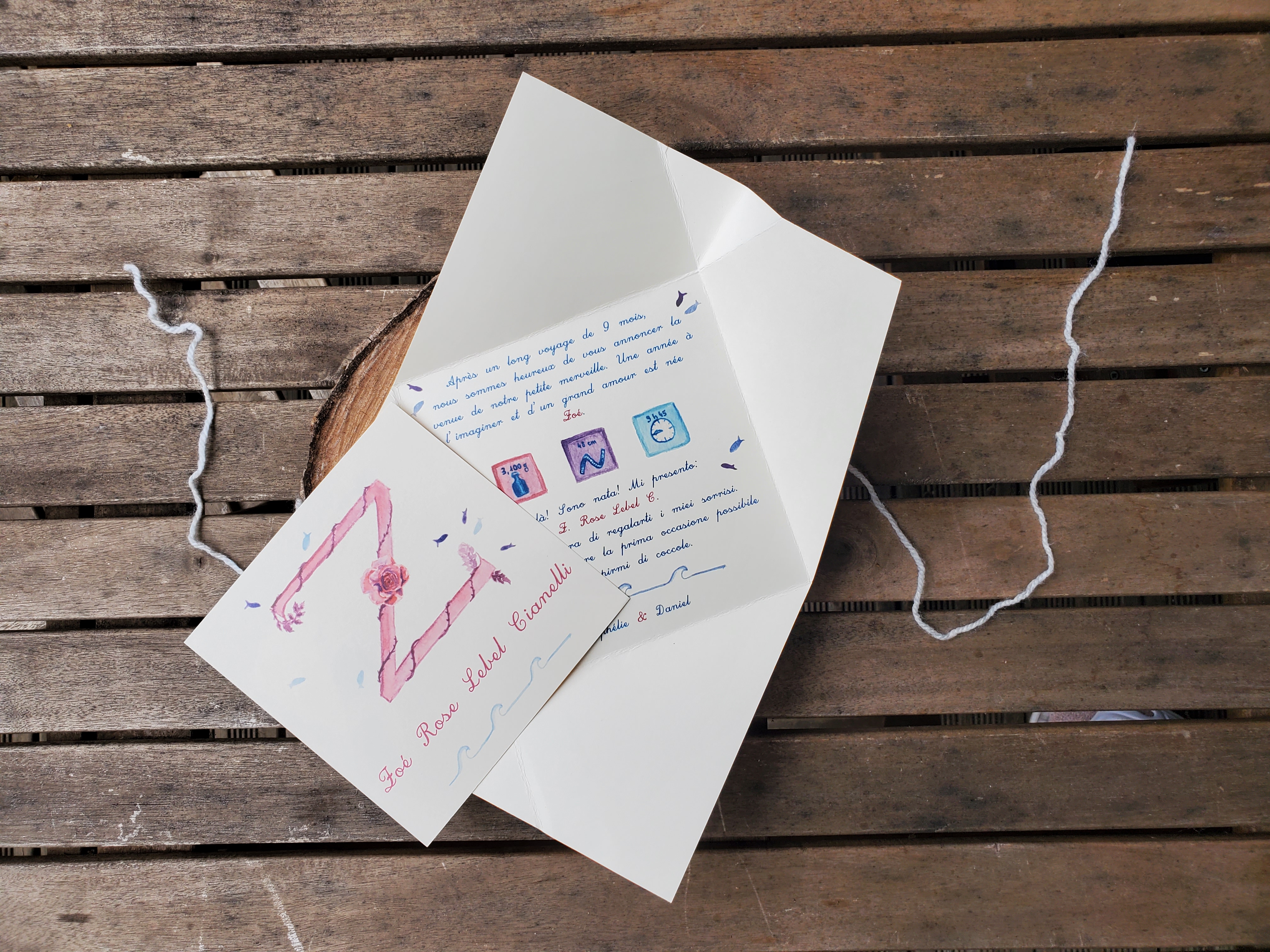 Faire-part de naissance Zoé - recto