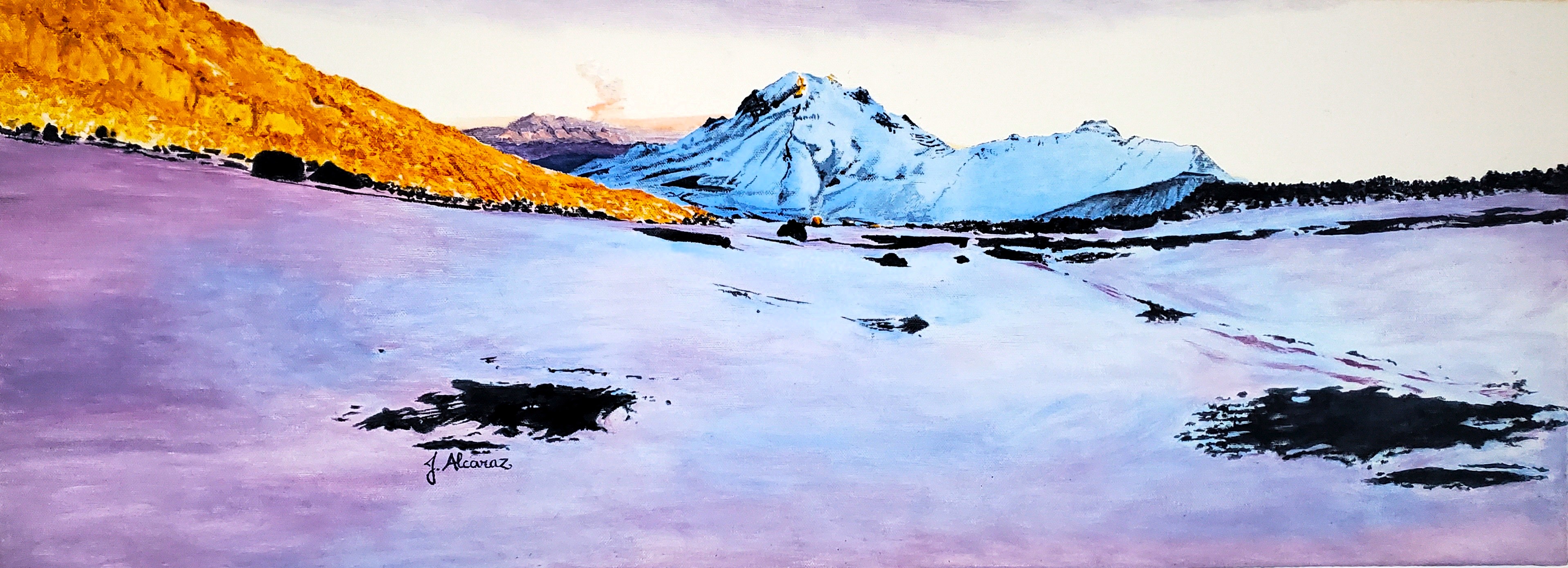 Peinture "Lever de soleil sur le Chachani"