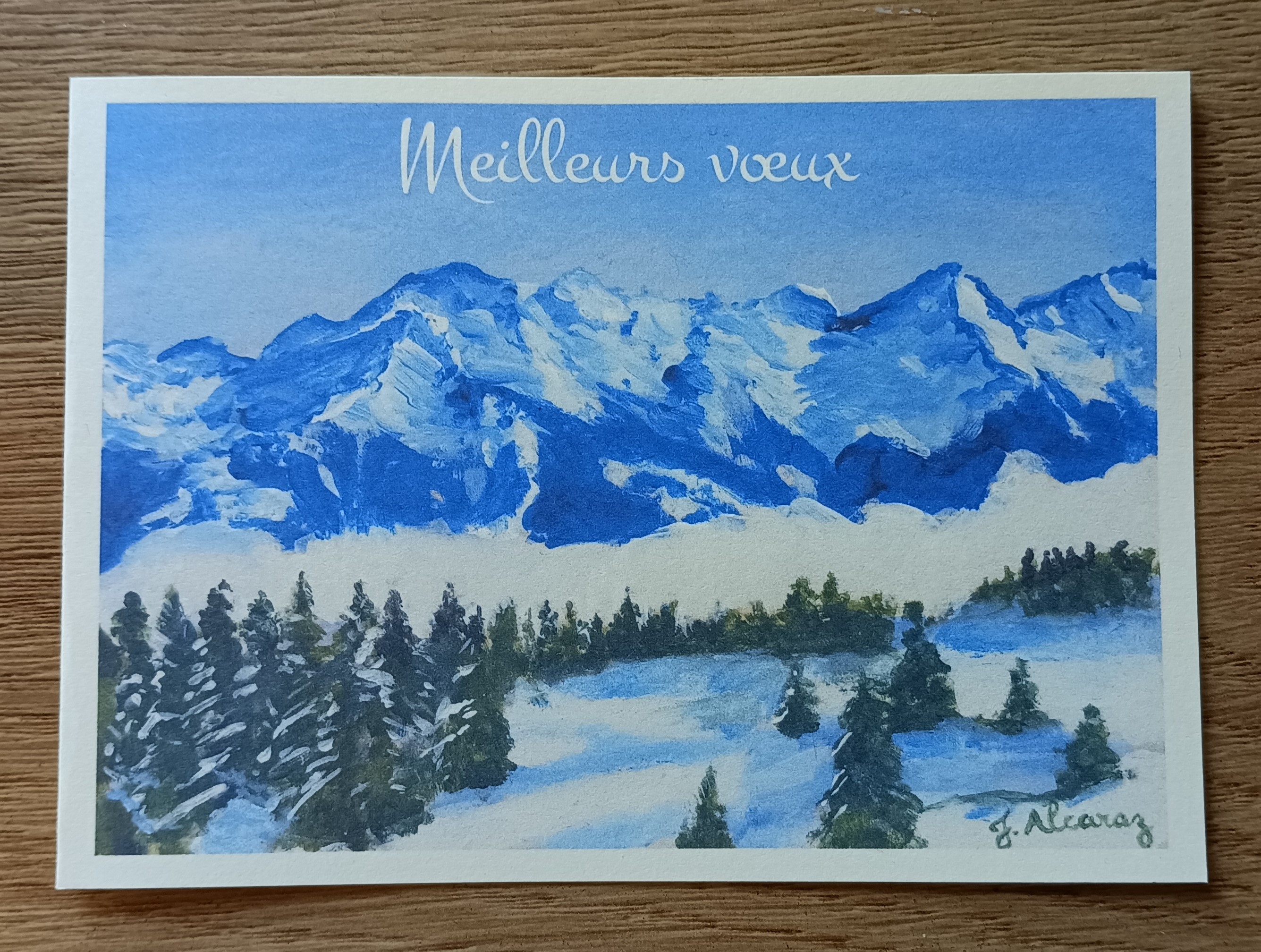 Carte "Meilleurs vœux" - Vue du Crêt du Poulet