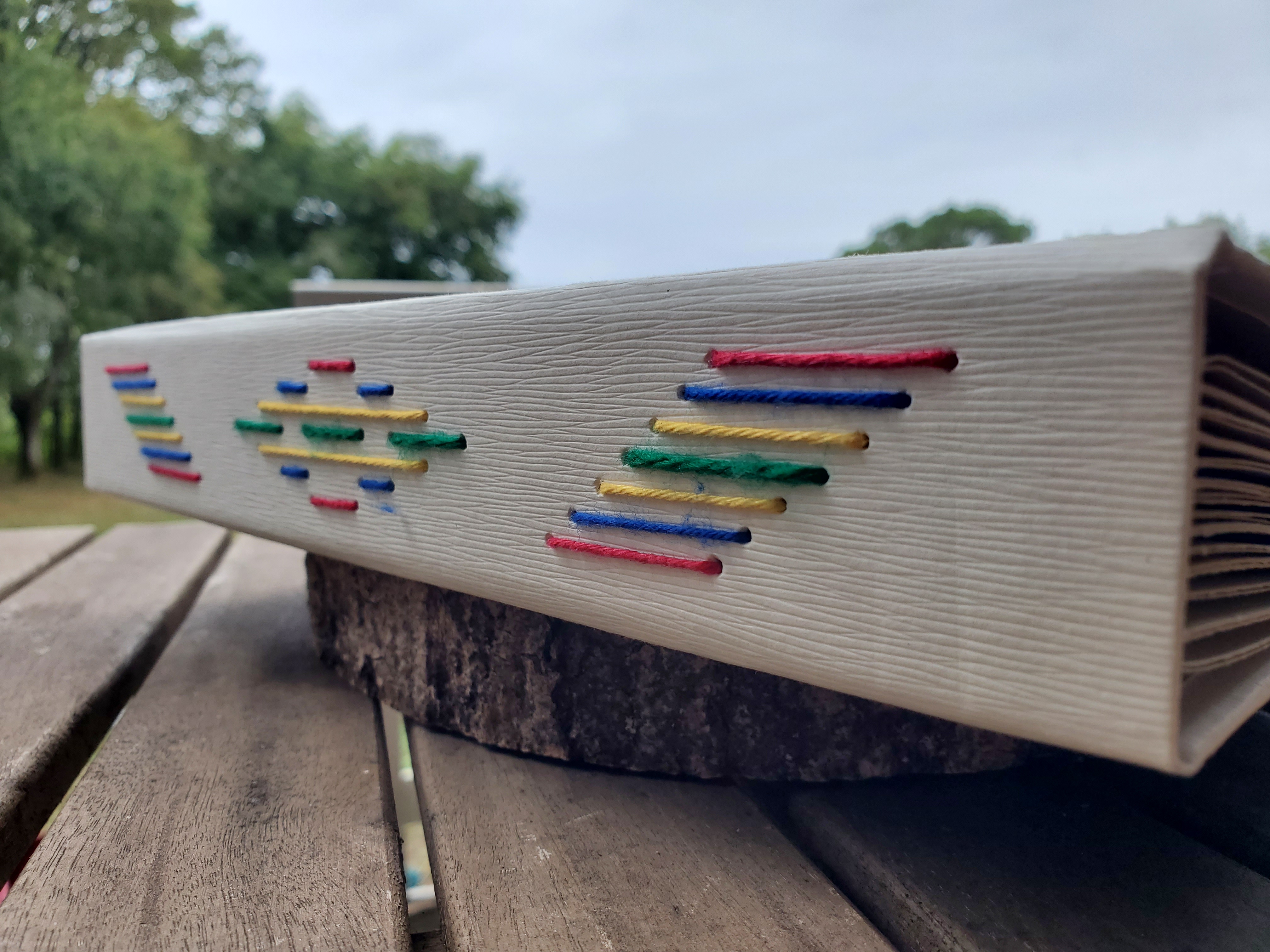 Reliure longstitch en laine